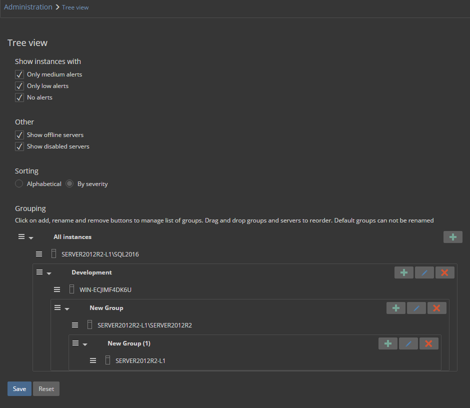 Organizing Monitored Servers Into Groups