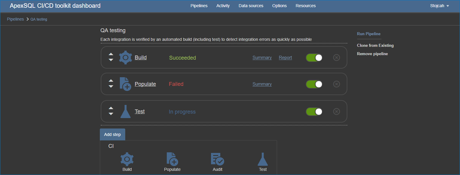 Inventory of the CI/CD pipeline output files
